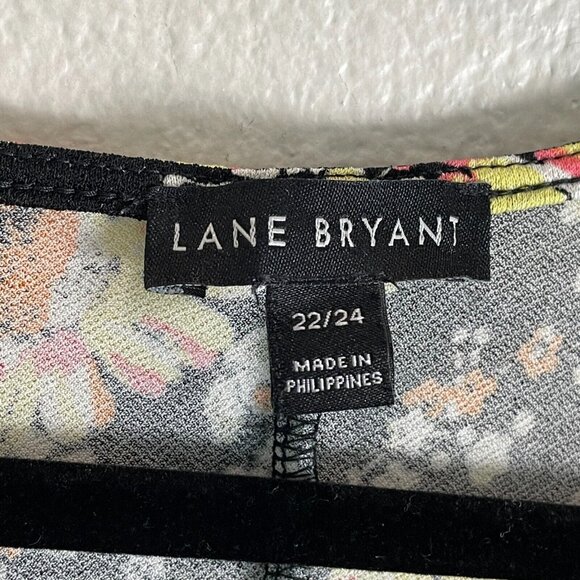 Lane Bryant Womens Plus 22/24 Floral Tie Front Top Long Sleeve Shirt - Picture 4 of 10